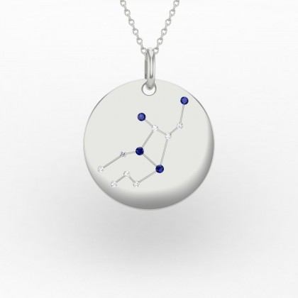 Virgo Pendentif Saphir en Or blanc 18k