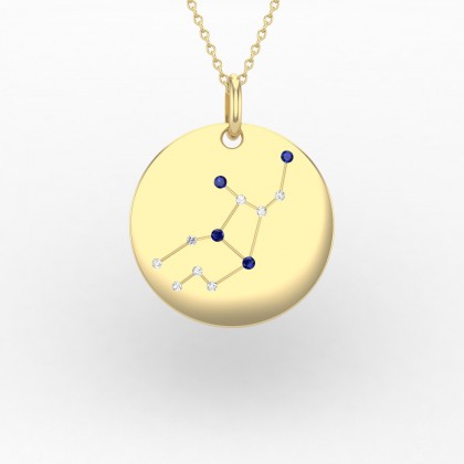 Virgo Pendentif Saphir en Or jaune 18k