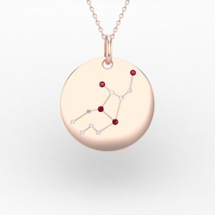 Virgo Pendentif Rubis en Or rose 18k