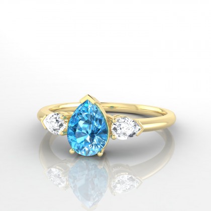 Accordance Bague Topaze en Or jaune 18k