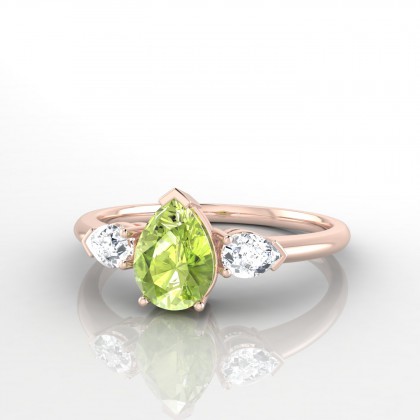 Accordance Bague Péridot en Or rose 18k