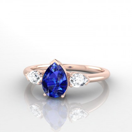 Accordance Bague Saphir en Or rose 18k