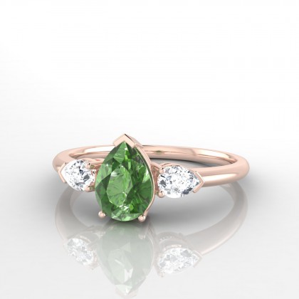 Accordance Bague Tourmaline en Or rose 18k