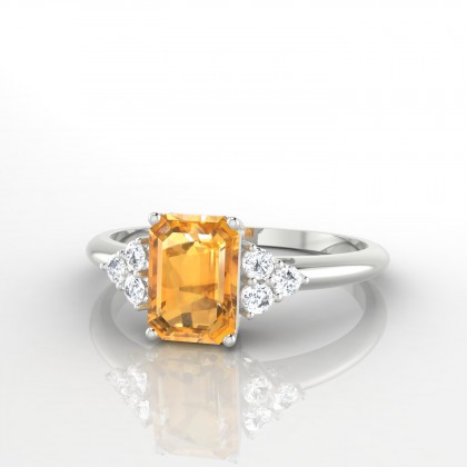 Admiration Bague Citrine en Or blanc 18k