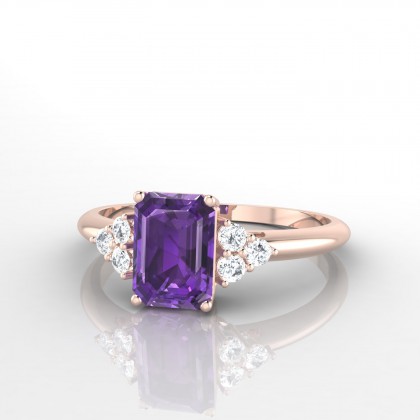 Admiration Bague Améthyste en Or rose 18k