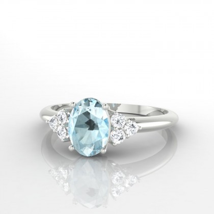 Allégresse Bague Aigue-marine en Or blanc 18k