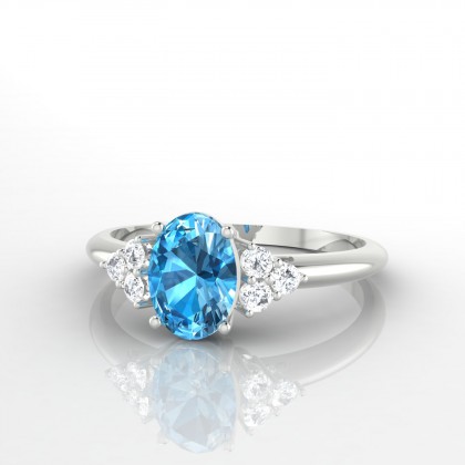 Allégresse Bague Topaze en Or blanc 18k