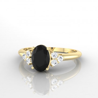 Allégresse Bague Diamant noir en Or jaune 18k