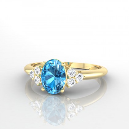 Allégresse Bague Topaze en Or jaune 18k