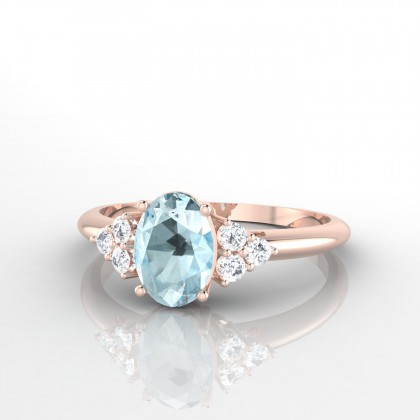 Allégresse Bague Aigue-marine en Or rose 18k