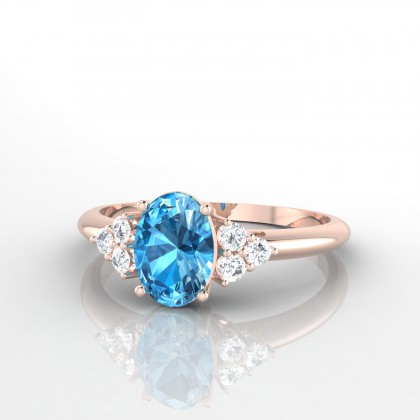 Allégresse Bague Topaze en Or rose 18k