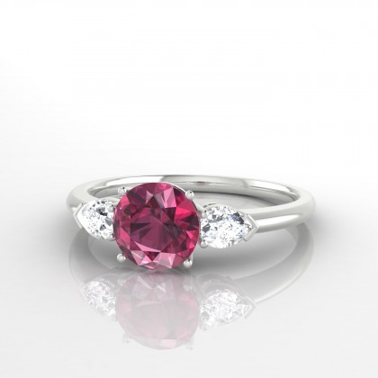 Destiny Bague Grenat en Or blanc 18k