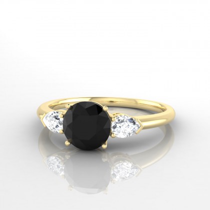 Destiny Bague Diamant noir en Or jaune 18k
