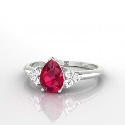 Divine Bague Rubis en Or blanc 18k