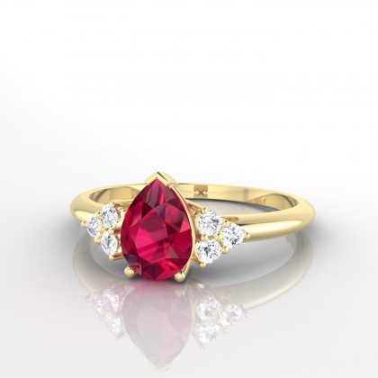 Divine Bague Rubis en Or jaune 18k