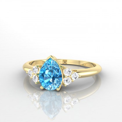 Divine Bague Topaze en Or jaune 18k
