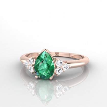 Divine Bague Emeraude en Or rose 18k