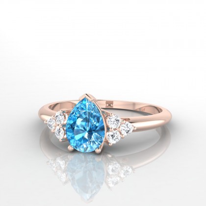 Divine Bague Topaze en Or rose 18k