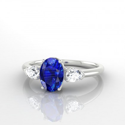 Félicité Bague Saphir en Or blanc 18k