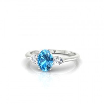 Félicité Bague Topaze en Or blanc 18k