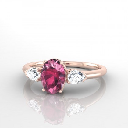 Félicité Bague Grenat en Or rose 18k