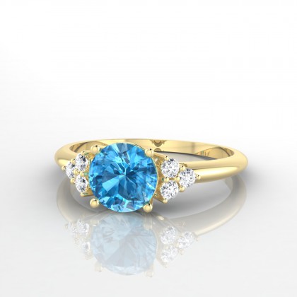 Singulière Bague Topaze en Or jaune 18k