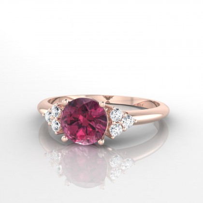 Singulière Bague Grenat en Or rose 18k