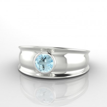 Volupté Solitaire Aigue-marine en Or blanc 18k