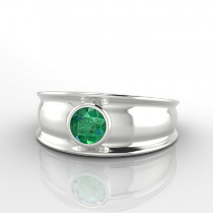 Volupté Solitaire Emeraude en Or blanc 18k
