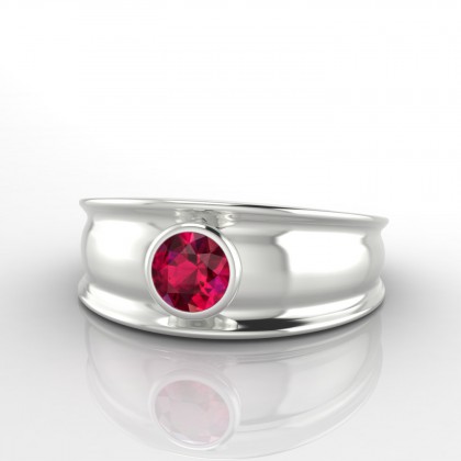 Volupté Solitaire Rubis en Or blanc 18k