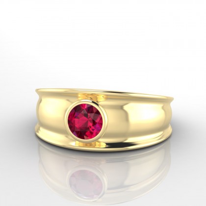 Volupté Solitaire Rubis en Or jaune 18k