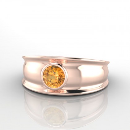 Volupté Solitaire Citrine en Or rose 18k