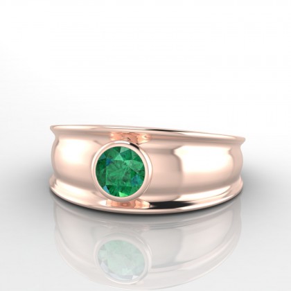 Volupté Solitaire Emeraude en Or rose 18k