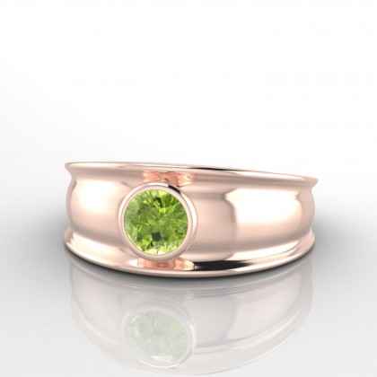 Volupté Solitaire Péridot en Or rose 18k