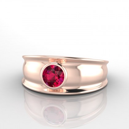 Volupté Solitaire Rubis en Or rose 18k