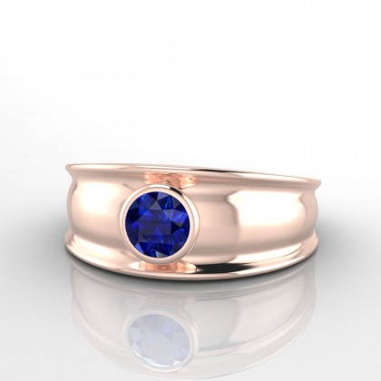 Volupté Solitaire Saphir en Or rose 18k