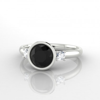 Antigone Bague Diamant noir en Or blanc 18k