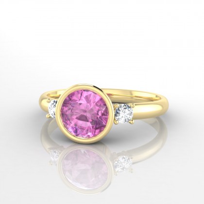 Antigone Bague Saphir Rose en Or jaune 18k
