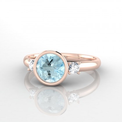 Antigone Bague Aigue-marine en Or rose 18k