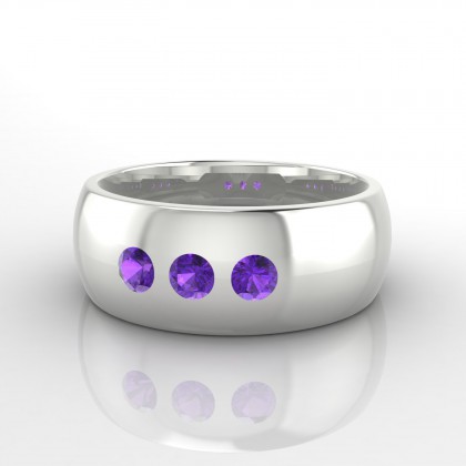 Audace Bague Améthyste en Or blanc 18k