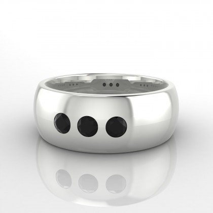 Audace Bague Diamant noir en Or blanc 18k