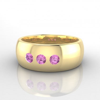 Audace Bague Saphir rose en Or jaune 18k