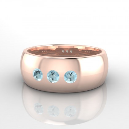 Audace Bague Aigue-marine en Or rose 18k