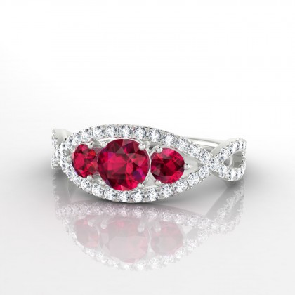 Marcellina Bague Rubis en Argent 925
